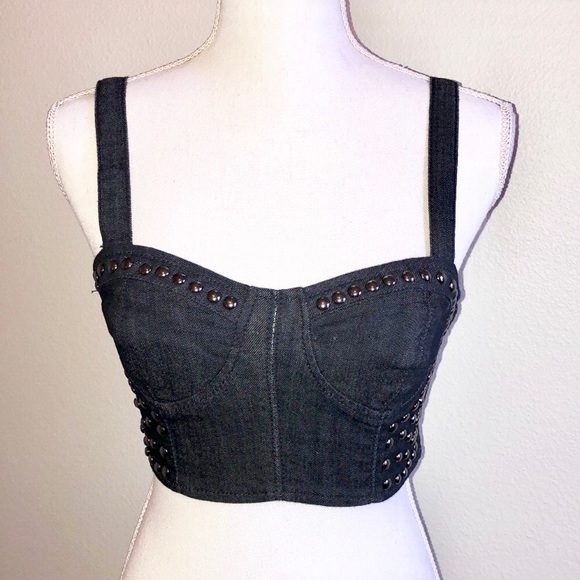 dark denim crop top